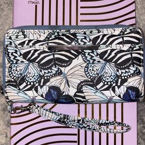 Beautiful Butterfly Print Wallet with Wrist Strap